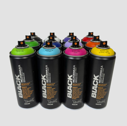 Start to Spray (12 Montana Black spuitbussen) - basispakket met essentiële kleuren