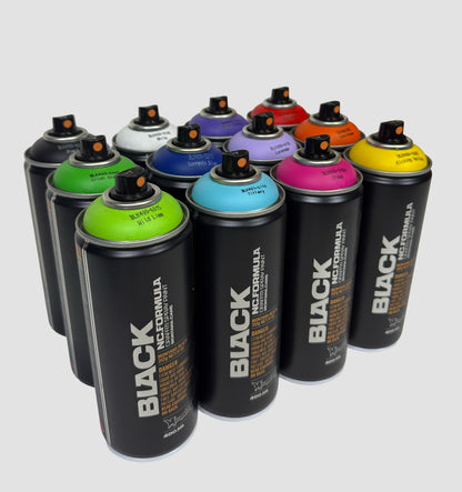 Start to Spray (12 Montana Black spuitbussen) - basispakket met essentiële kleuren
