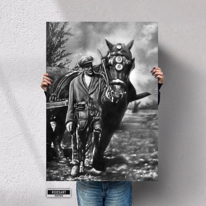 Art Print | Boer met paard | 85 x 60 cm