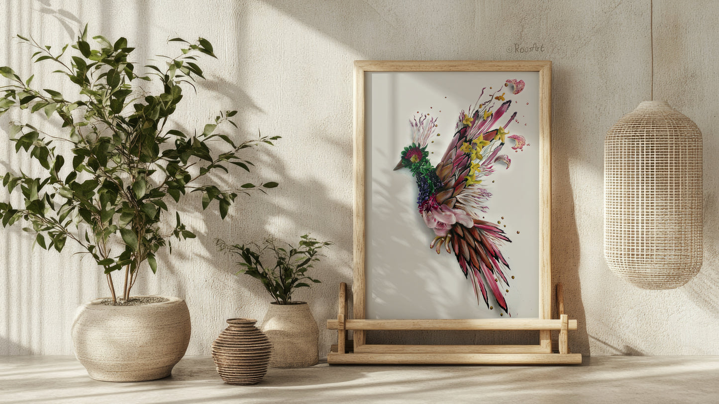 Art Print | Flower Bird | 60 x 85 cm