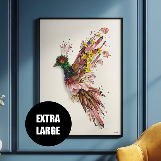 Art Print | Flower Bird | 90 x 120 cm (Extra Large)