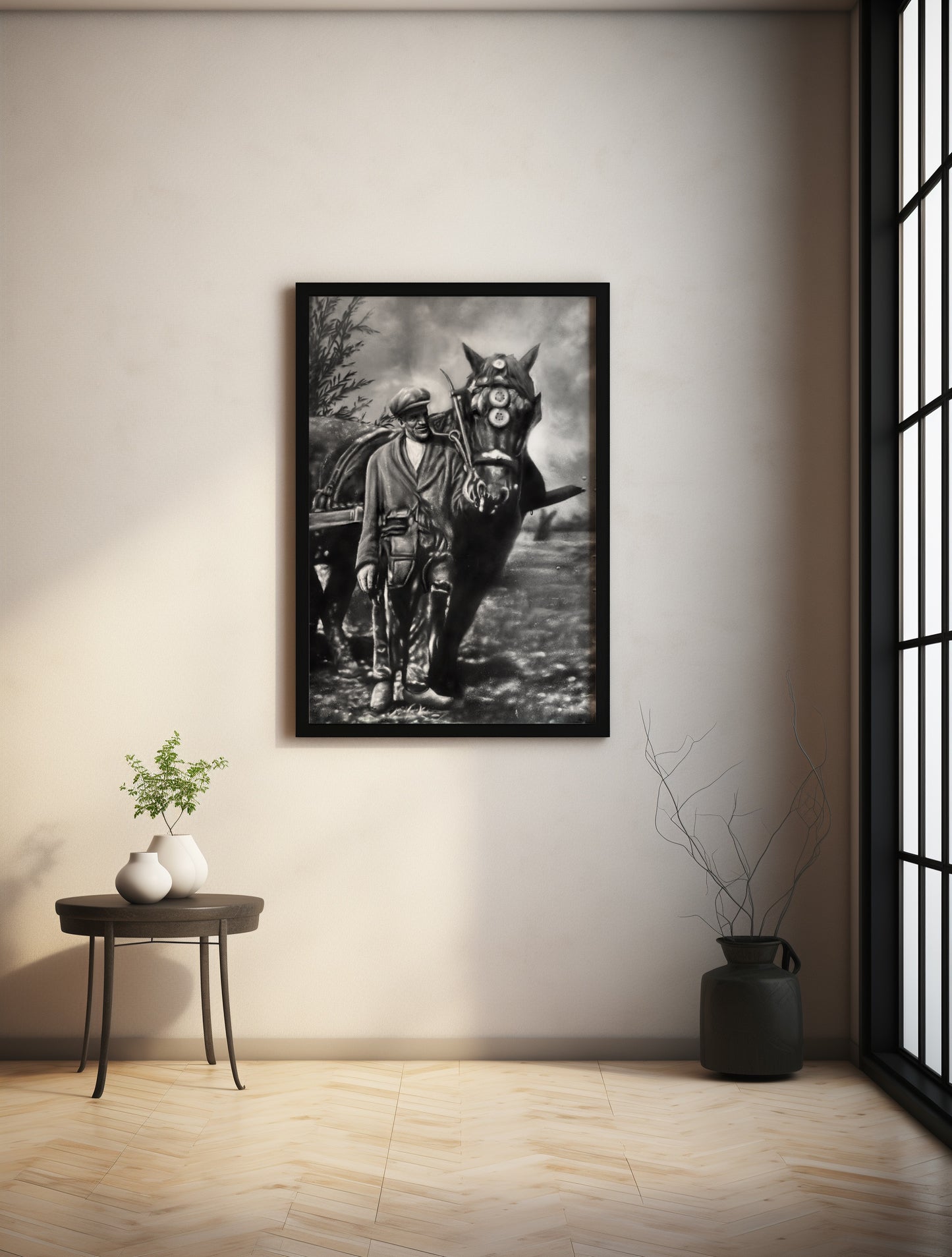 Art Print | Boer met paard | 85 x 60 cm