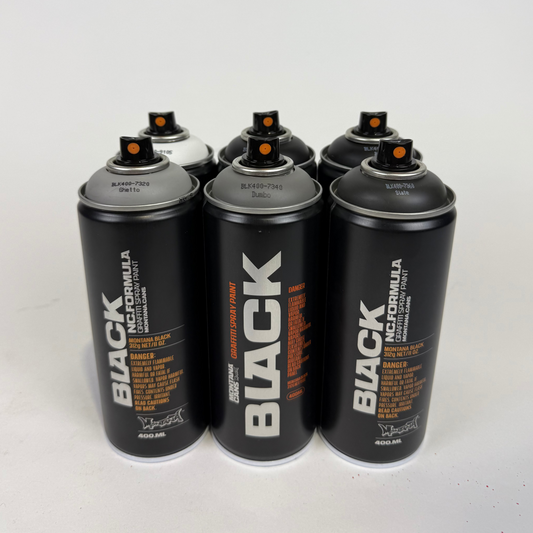 6-Pack Grey scale Montana Black