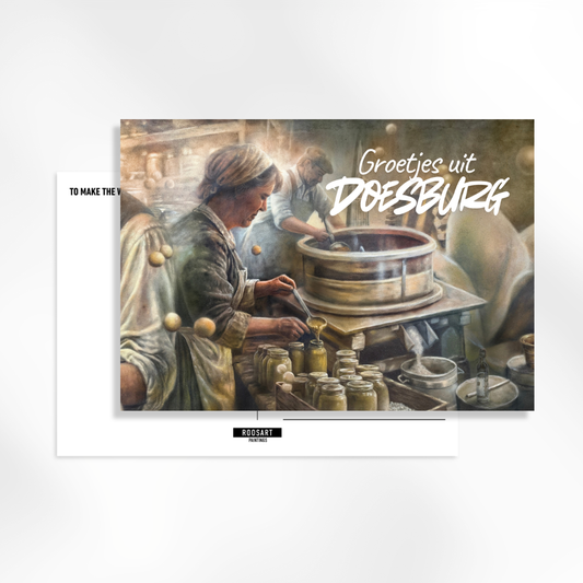 RoosArt Ansichtkaart - Mosterdfabriek | Groetjes uit Doesburg (2) | A5