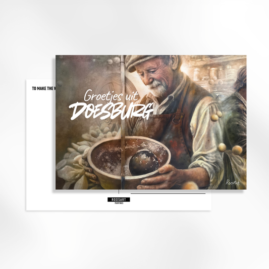 RoosArt Ansichtkaart - Mosterdfabriek | Groetjes uit Doesburg (1) | A5