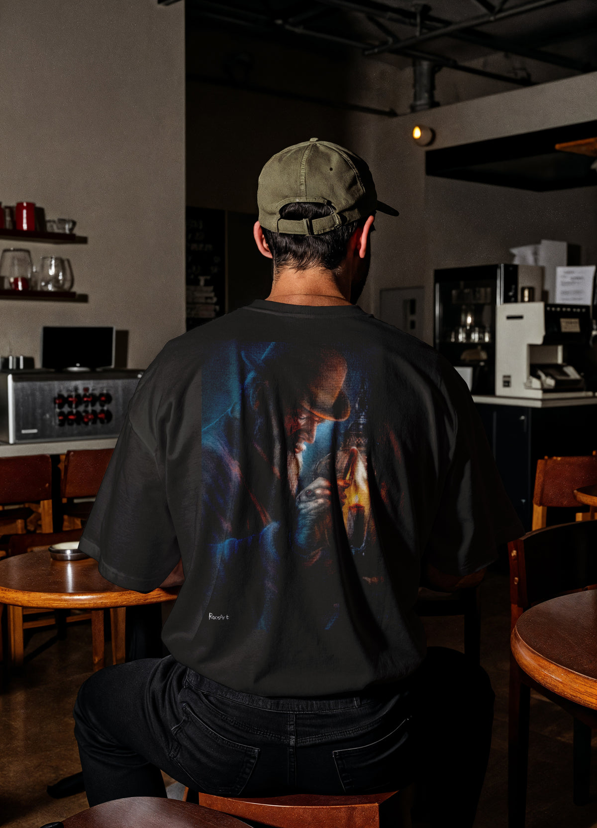 RoosArt T-shirt - Lantaarnaansteker | Zwart | Unisex