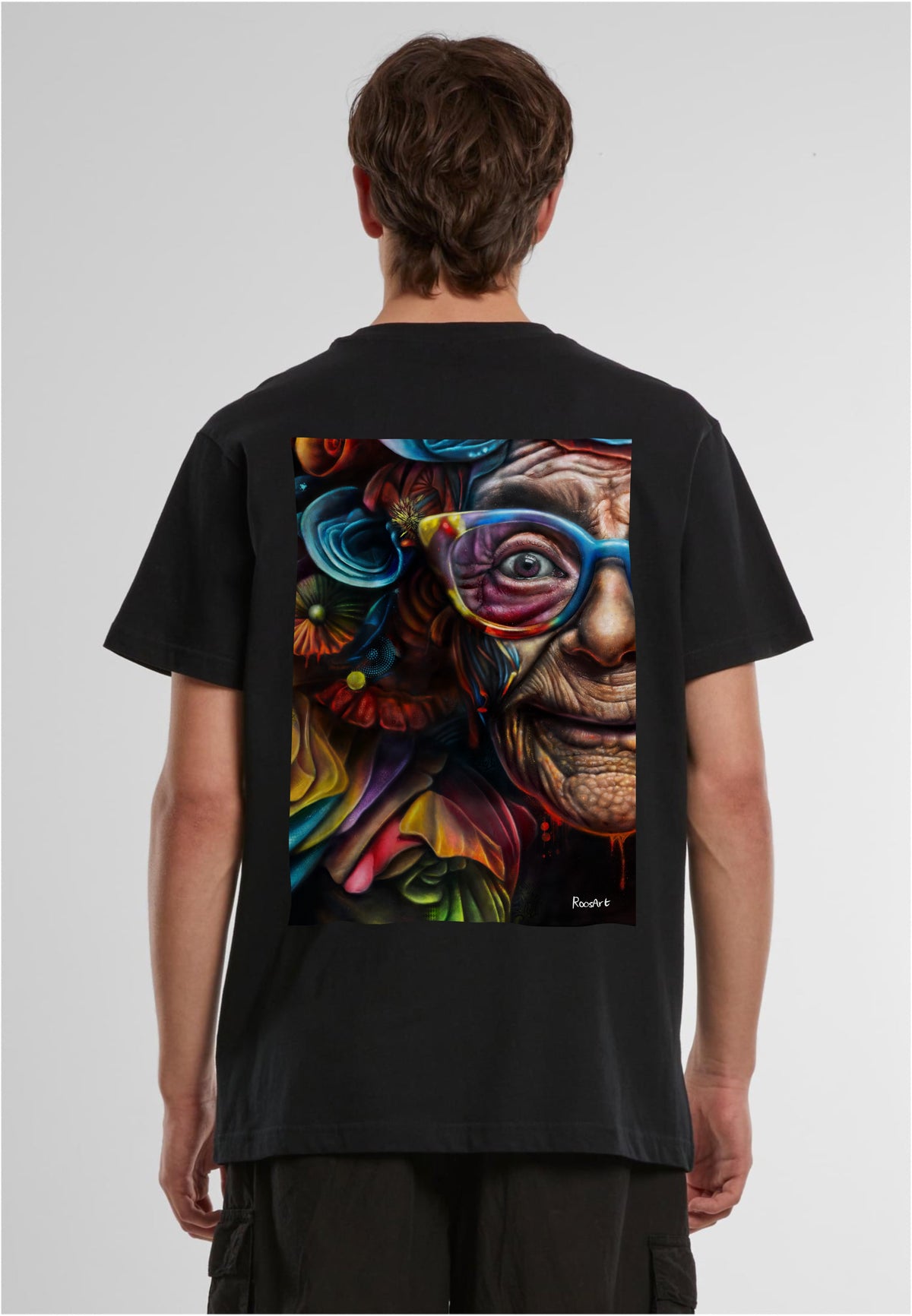 RoosArt T-shirt - Never Grow Grey | Zwart | Unisex