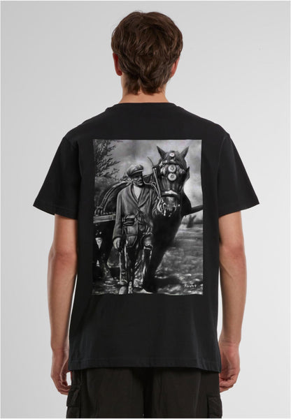 RoosArt T-shirt - Boer Met Paard | Zwart | Unisex