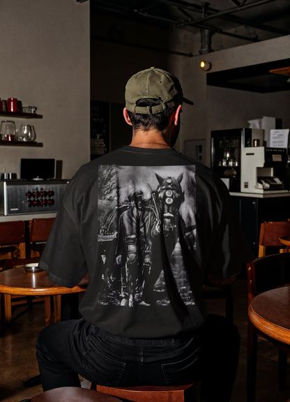 RoosArt T-shirt - Boer Met Paard | Zwart | Unisex
