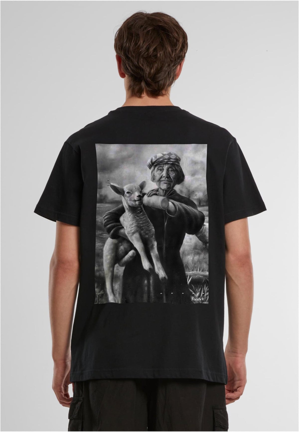 RoosArt T-shirt - Schaapherderin | Zwart | Unisex