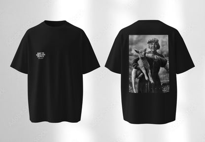 RoosArt T-shirt - Schaapherderin | Zwart | Unisex