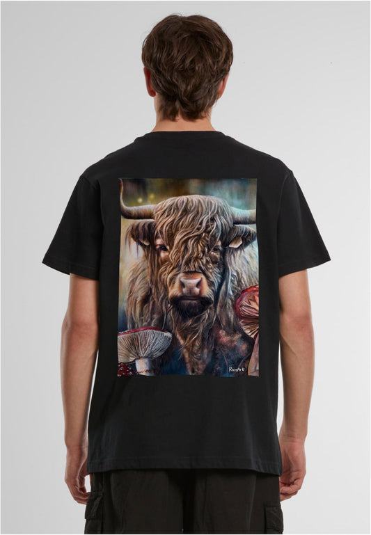 RoosArt T-shirt - Schotse Hooglander | Zwart | Unisex