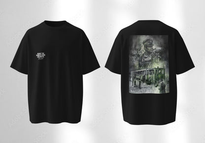 RoosArt T-shirt - Stoomtram | Zwart | Unisex