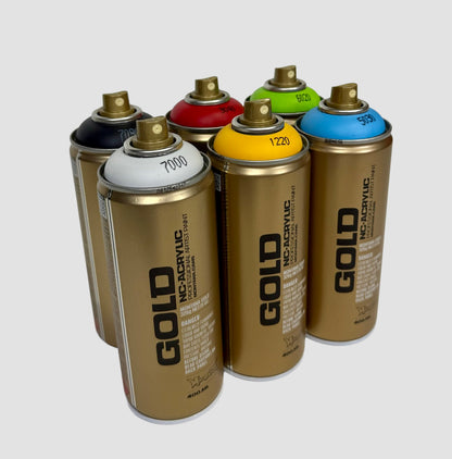 primaire kleuren pakket Montana Gold 6 spuitbussen lage druk