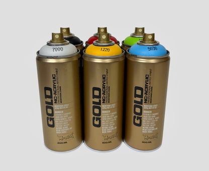 primaire kleuren pakket Montana Gold 6 spuitbussen lage druk